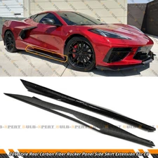 For 2020-2025 Corvette C8 Stingray Carbon Fiber Z06 Style Side Skirt Extension