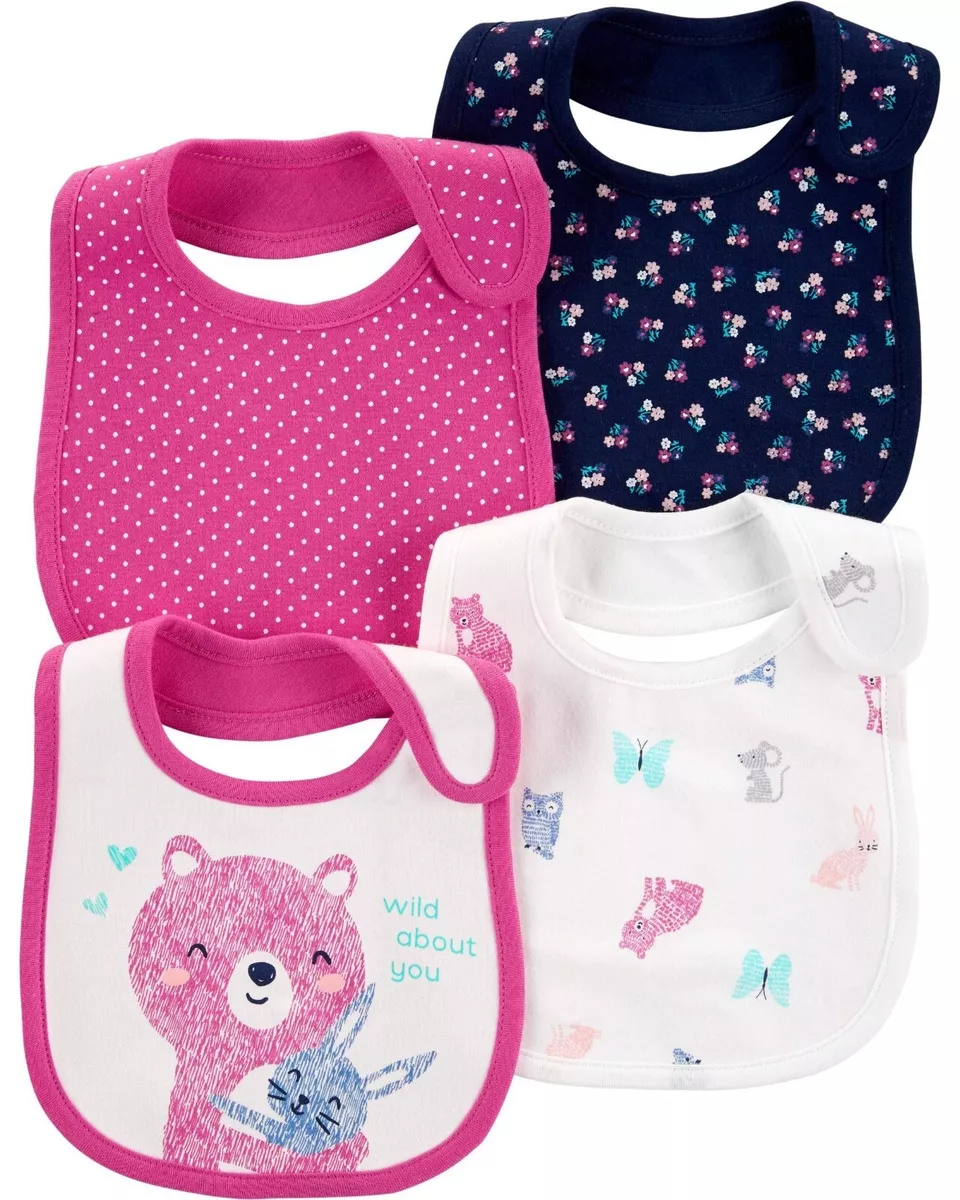 Carter s Baby Girl 4 Pack White Pink Blue Water Resistant Teething