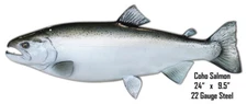 Vintage Style Metal Sign Coho Salmon . 9.5x24