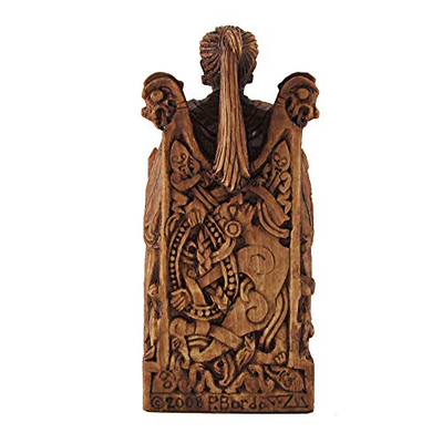 Dryad-Design-Seated-Norse-Goddess-Freya-Statue-Wood-Finish