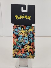 Pokemon Trifold Wallet Brand New 7 Pocket Pikachu Charmander Squirtle Bulbasaur