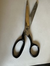 VinTaGe ITALY STEEL FORGED Unique SCISSORS ITALIAN MADE 8" long Black Handle