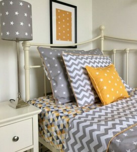 mustard cot bedding
