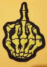F uck You Middle Finger Embroidered patch approx 2.25x3.5"