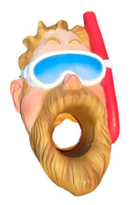 Banning Shower Heads Brown Beard Snorkel Blue Goggles Vintage 1987 Showerhead 8"