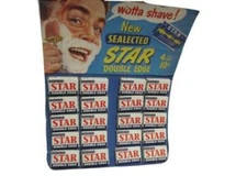 1950's New Sealected Star Double Edge Cardboard Advertising Store Display