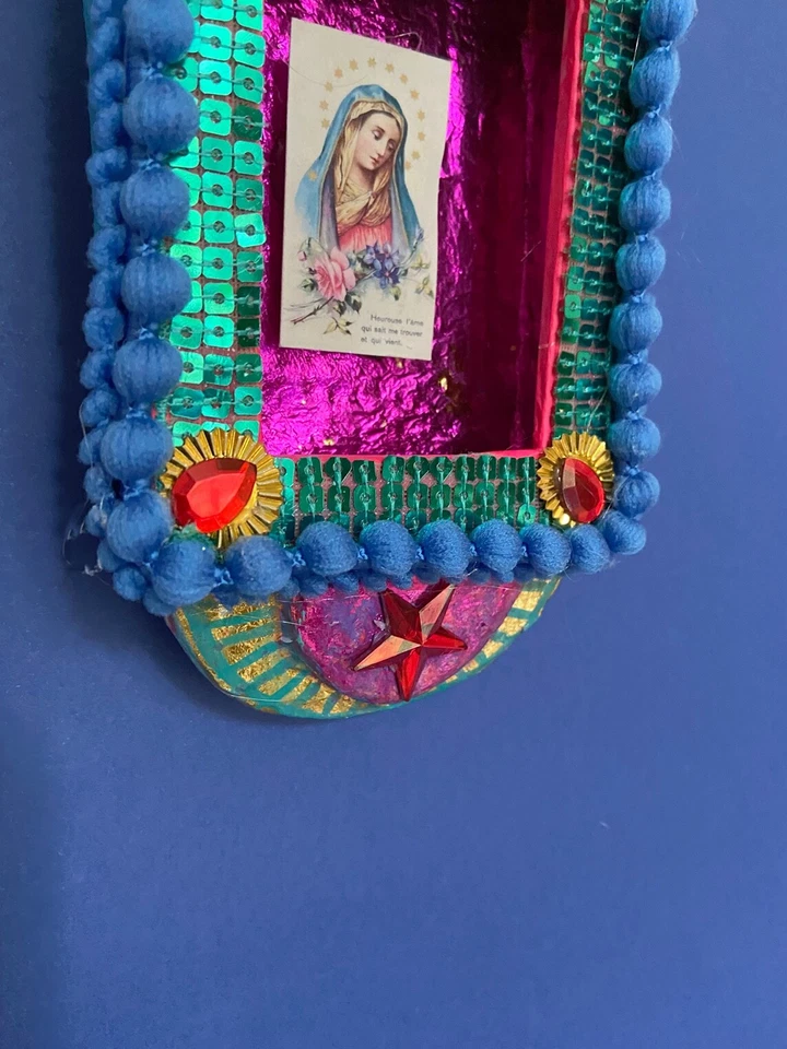 Handmade Mexican style Nicho, assemblage wall art Christmas/Birthday gift. no.28 - Image 4 of 4