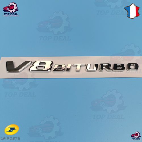 V8 BITURBO Emblem Aufkleber - Chrom Matt In Rot/Schwarz Für Auto-Tuning