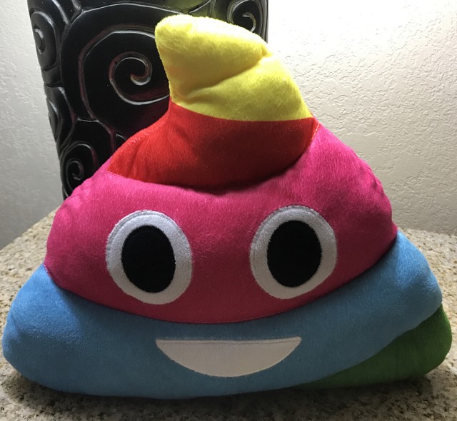 Rainbow Poop Emoji Plush Pillow Emoji Expressions 12.6 in x 12.6 in x 3
