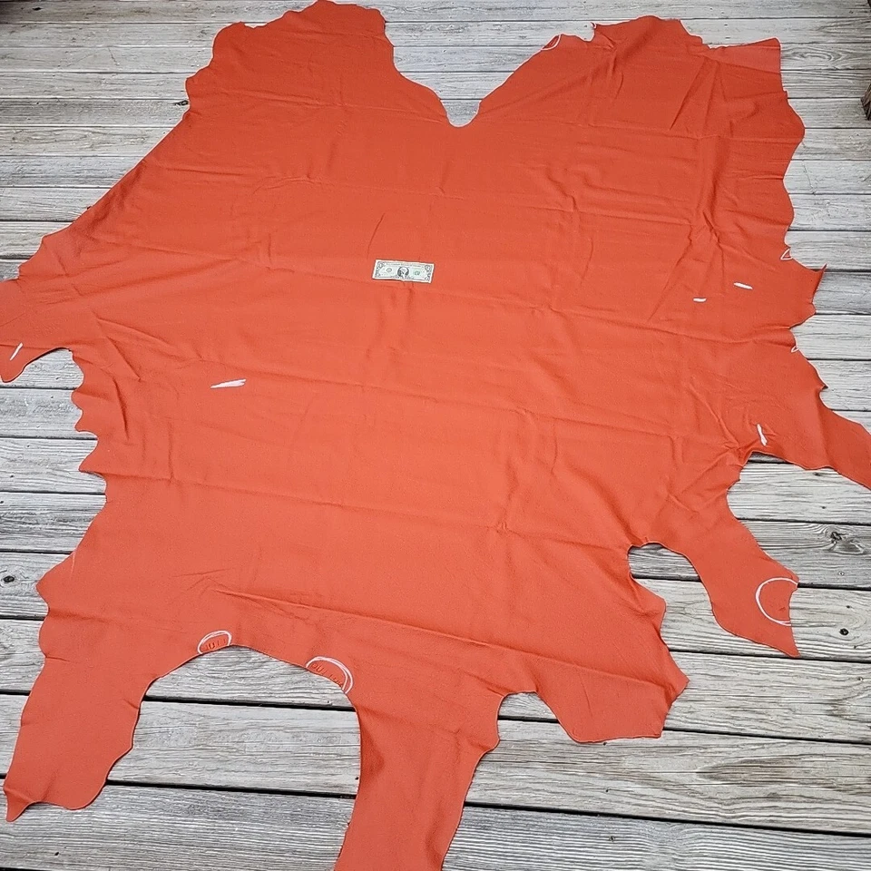 Tapicería de cuero naranja piel de vaca completa 47 pies cuadrados Foto 2 de 3