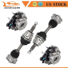 2 Front CV Axle Shaft + Wheel Hub Bearing For Chevy Silverado GMC Sierra 2500