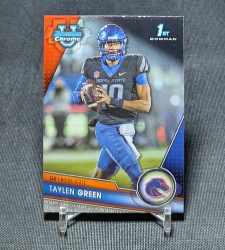 Taylen Green 1st Rookie 2023 Bowman Chrome University #14 Arkansas/Boise State