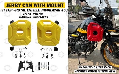 Passend für Royal Enfield ''New Himalayan 450 Yellow Jerry Can Pair With Mounts''