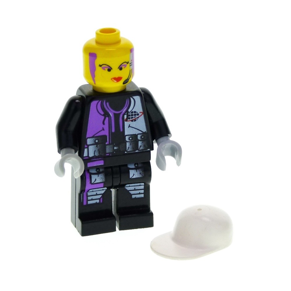 1x LEGO Alpha Team Woman Radia Torso Black Basecap White Minifigure 6772