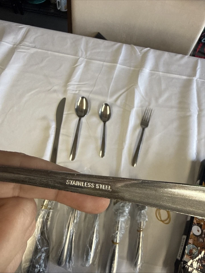 Conjunto de talheres de aço inoxidável serviço para 4–6 lote de talheres modernos - Imagem 4 de 4