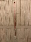 Vtg Red Plastice Beaded Rosary Crucifix Cross Necklace EUC — photo 1
