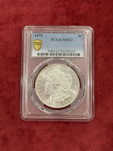 1879 Morgan Silver Dollar Coin PCGS MS 62 Blast White