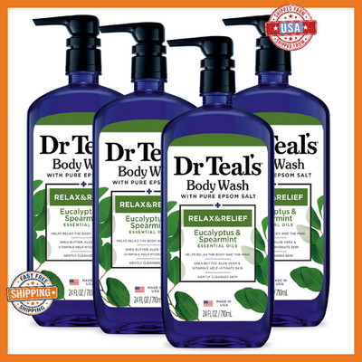 Dr Teal's Body Wash Epsom Salt Eucalyptus Spearmint 24 fl oz Relax & Relief