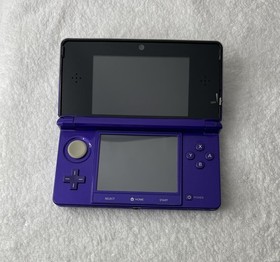 Nintendo 3DS Midnight Purple Handheld Console System-Bundle Lot-Tested-READ!!!