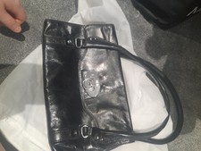 ri2k Black Leather handbag With Dust Bag