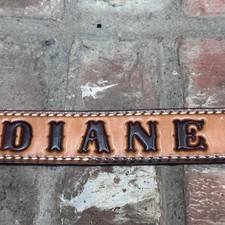 Vintage Tooled Leather Western Belt Floral Personalized Diane Southwestern