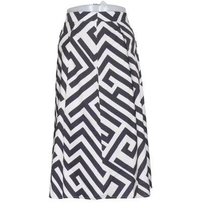 Jupe, taille : XL, noir/blanc, polyester, rayures, femmes #BYQ - Photo 1/4