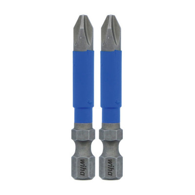 Wiha Tools 70202 Terminator Blue Impact Bit Phillips #2 - 2 Inch - 2 Pack