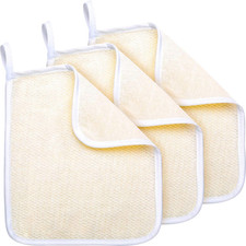 3 Pack Exfoliating Face and Body Wash Cloths Towel Weave Bath Cloth Exfoliating