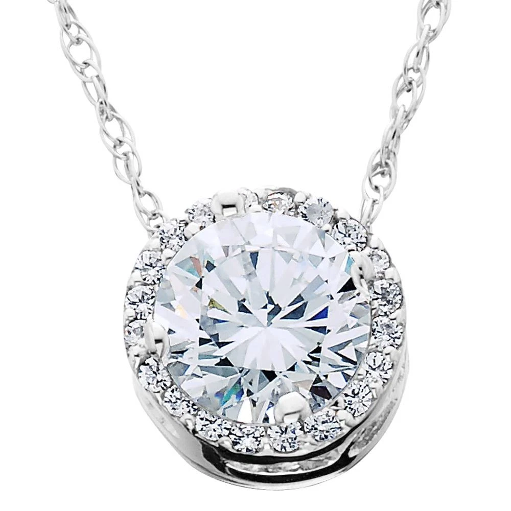 VS 1/2Ct TW Halo Pendant 14K White Gold Lab Grown Diamond Necklace Review