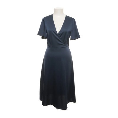 H&M, Kleid, Größe: 36, Blau, Polyester, Einfarbig, Satin, Damen #MRi