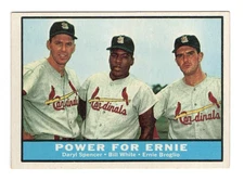 SPENCER WHITE BROGLIIO CARDINALS #451 1961 TOPPS VINTAGE EX-N CREASE FREE CLEAN