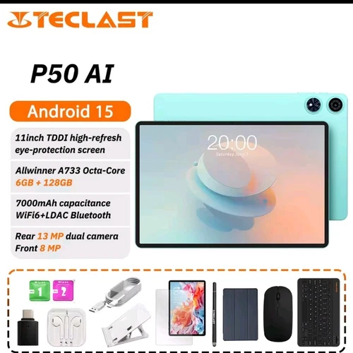 Teclast P50 AI 11" 6+128GB Android 15 Allwinner A7333-AI Octacore LPDDR5 Tablet