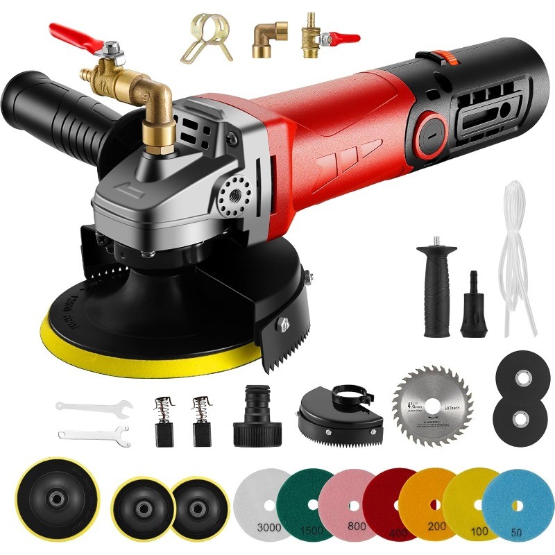  860W Wet Polisher, 4 inch Wet Stone Polisher with 6 Variable Speeds