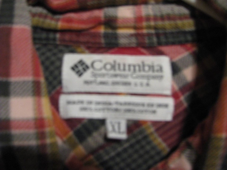 Columbia Men's Red Plaid Flannel Shirt xl - Image 3 of 4