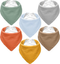 Muslin Baby Bibs,Soft Triangular Baby Bandana Drool Bibs for Baby Boy Girl,Solid