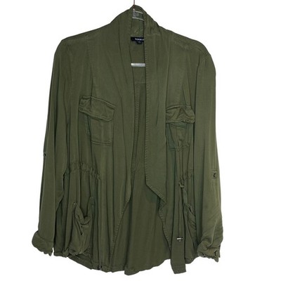Torrid Womens Size 2/2XGreen Light Weight Drape Front Anorak Jacket