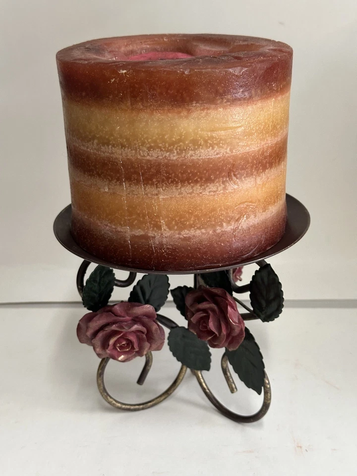 Candelabro de metal estilo victoriano rosas pilar soporte decoración del hogar de colección Foto 3 de 4