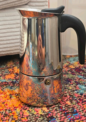 Bialetti Venus Espressokanne Edelstahl 6 Tassen Silber/Schwarz italien