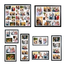 Sleek Black Multi Aperture Photo Picture Frame With White Mount All sizes