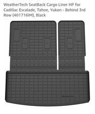 Weathertech Seatback Cargo Floor Liner Hp For Yukon Escalade Tahoe 2021- 2026 Weathertech Seatback Cargo Floor Liner Hp For Yukon Escalade Tahoe 2021- 2026