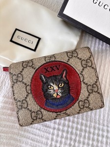 GUCCI ミスティックキャット ウォレット 本物 グッチ GUCCI ミスティックキャット GGスプリーム 折財布