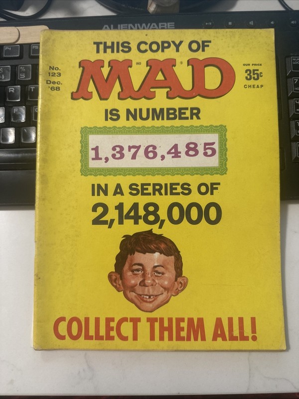 MAD MAGAZINE #123 DECEMBER 1968 RED BARON CAMELOT FOOTBALL WIZARD OF OZ