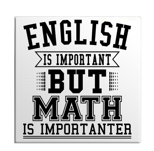 English Is Important But Math Is Importanter Science Humor Fridge Door Magnet - Afbeelding 1 van 2