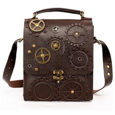 nezababycos Steampunk Crossbody Bag Leather Gothic Purse Punk Renaissance Sho...