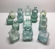 Antique 15 Piece Inkwell / Ink Bottle Lot.