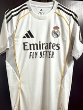 Adidas Real Madrid Fly Emirates 25/26 Soccer Football Home Jersey NWT Youth Smal