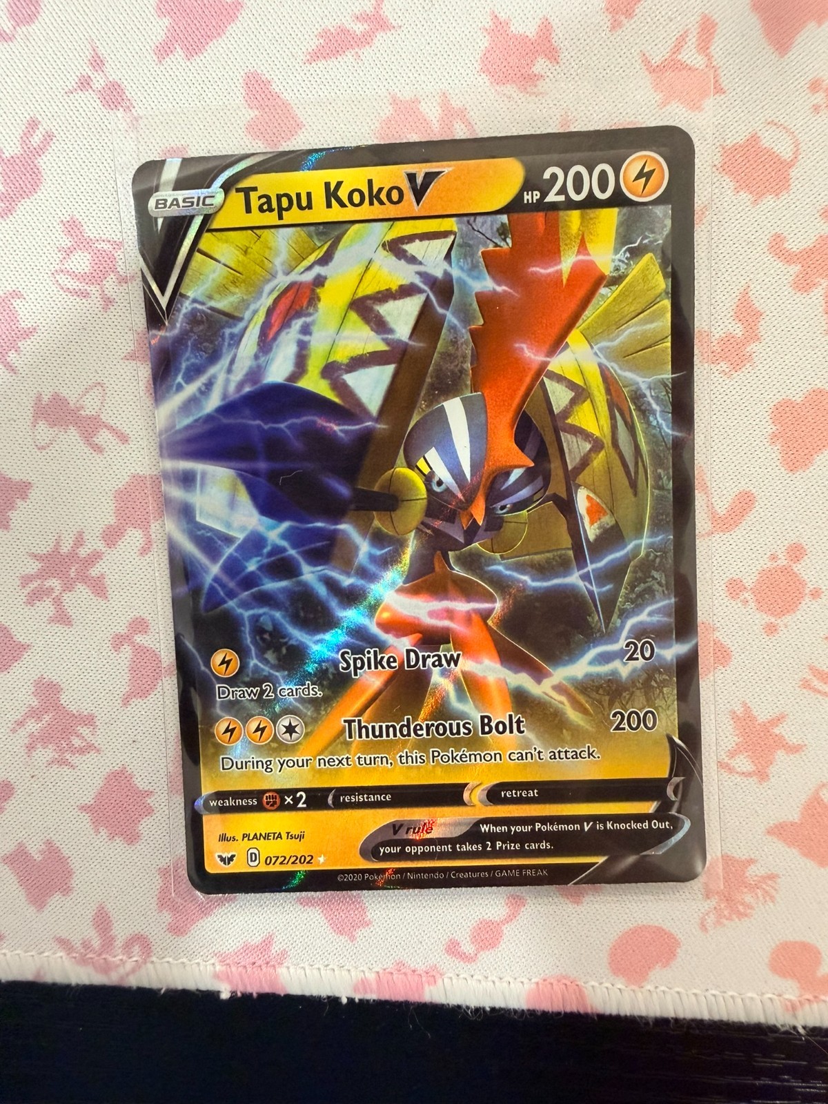 2020 Tapu Koko V 72/202 Sword & Shield Pokemon Card NM