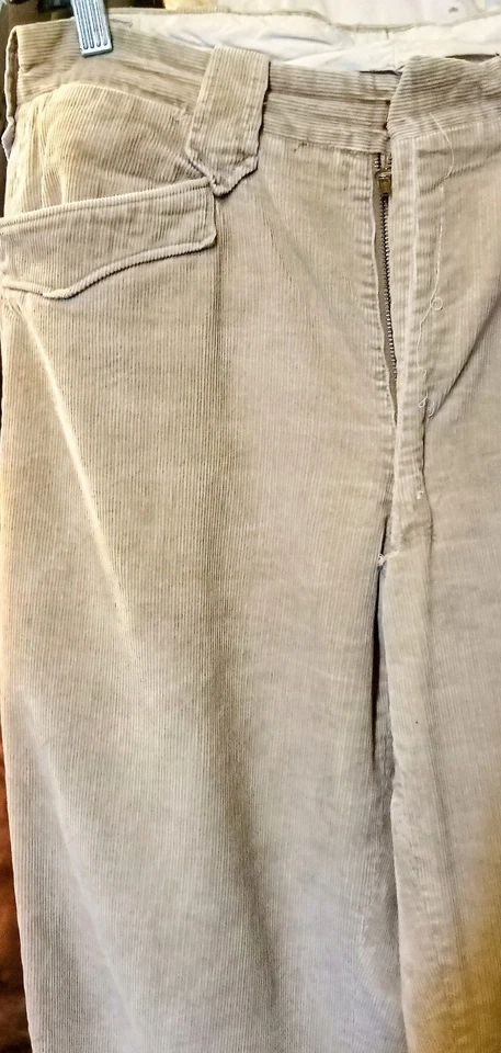 VTG 70s Mens H BAR C RANCHWEAR 100% Soft Cotton Corduroy In Tan Work Pants Sz S  - Image 2 of 4