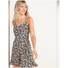 Old Navy Floral Print Linen Blend Mini Dress Size XL Summer Casual