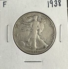 1938 Walking Liberty Half Dollar 90% Silver Great Coin No Reserve 2x2 Holder